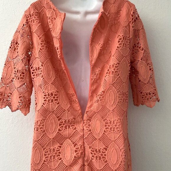 NEW EMMELEE CORAL LACE DRESS - Picture 6 of 9